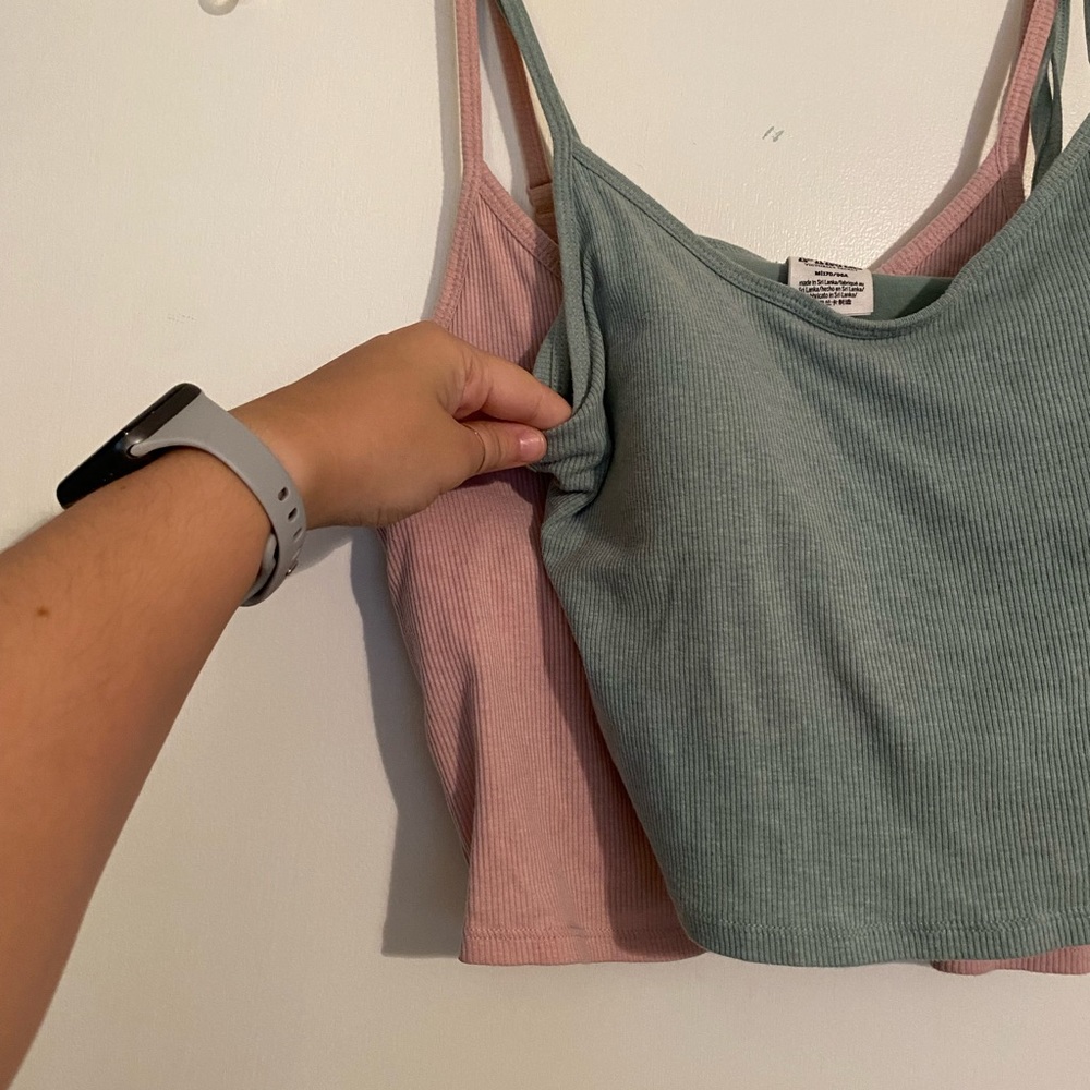 2 Pink cami crop tops